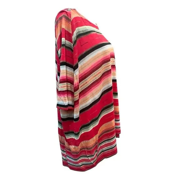 Polo Ralph Lauren Women's Western Aztec Tunic Top Red Striped Small Short Sleeve - Picture 4 of 12